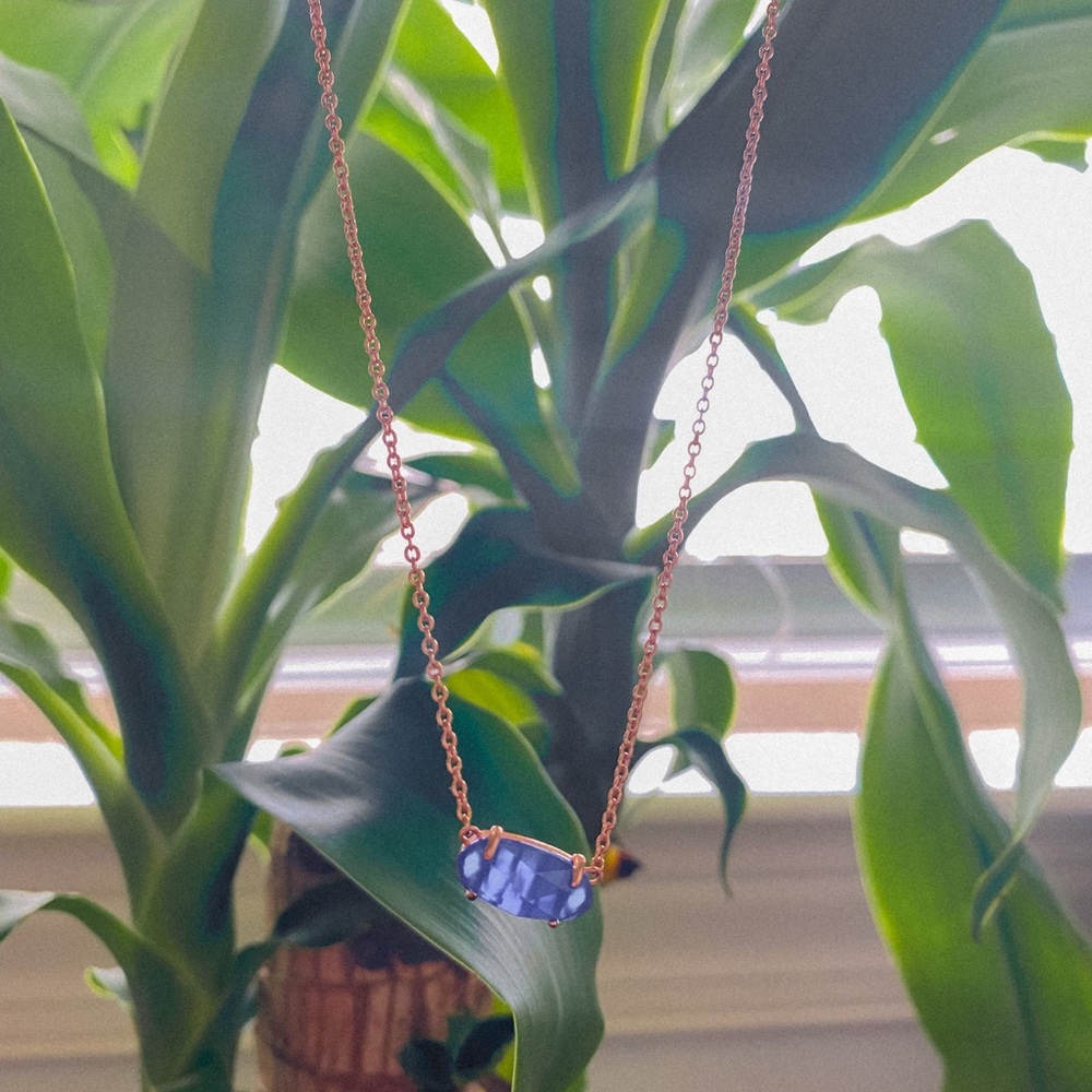 Blue Sapphire Rose Gold Kendra Scott Necklace